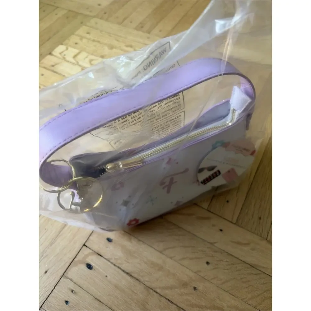FAO Schwarz Mini Shoulder Bag White Pink Monogram Print Purse NWT Y2K Style
